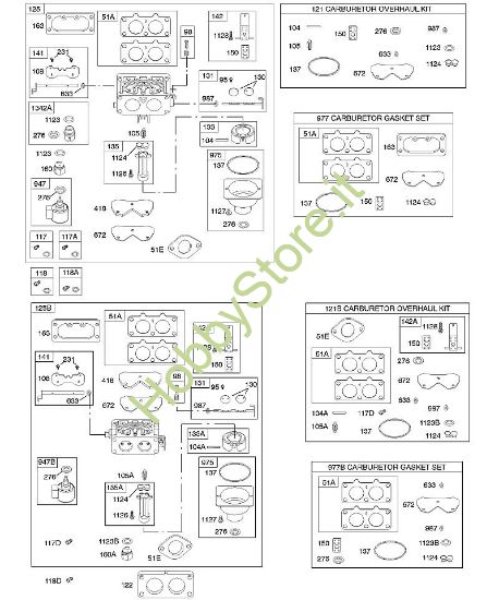D - Carburatore, kit di revisione carburatore B&S - 40 €¦ 405777-0126-E1 brand Stihl